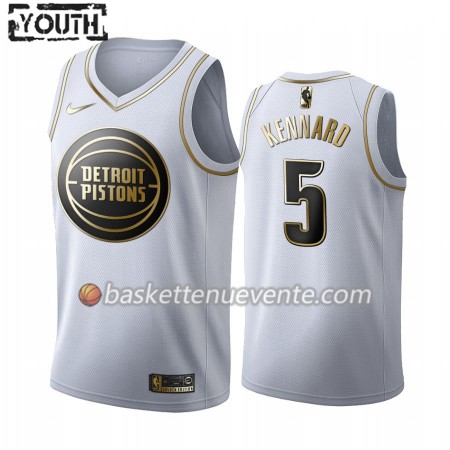 Maillot Basket Detroit Pistons Luke Kennard 5 2019-20 Nike Blanc Golden Edition Swingman - Enfant